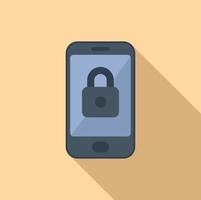 Phone lock icon flat vector. Hacker error vector