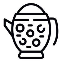 Cup kettle icon outline vector. Water hot vector