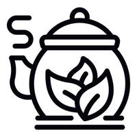 Tea hot pot icon outline vector. Water teapot vector