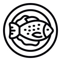 Fried fish microplastics pollution icon outline vector. Water food vector