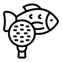 Fish microplastics pollution icon outline vector. Water food vector