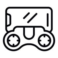 Radio control with phone icon outline vector. Car helicopter vector