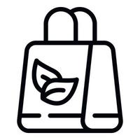 Eco bag icon outline vector. Ocean plastic vector