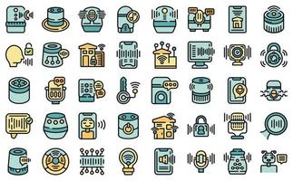 Smart assistant icons set vector flat