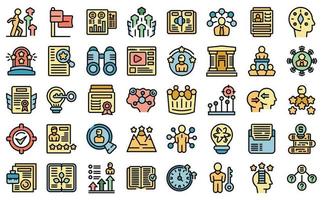 Skill development icons set vector flat