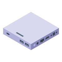 White media box icon isometric vector. Signal device vector