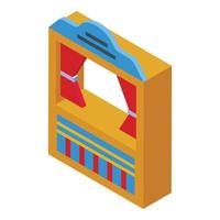 Puppet theater window icon isometric vector. Child show vector