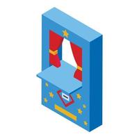 Puppet theater icon isometric vector. Child stage vector