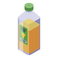 Carrot juice plastic bottle icon isometric vector. Food glass vector