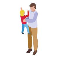 Single man parent icon isometric vector. Dad child vector