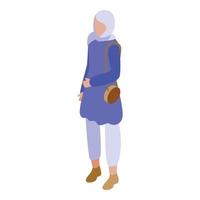 Muslim fashion icon isometric vector. Arab saudi vector