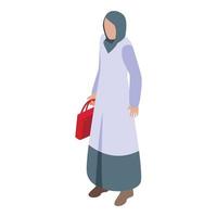 Islam lady icon isometric vector. Arab fashion vector