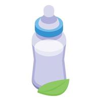 Milk bottle icon isometric vector. Child father vector