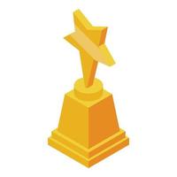 Star cup icon isometric vector. Prize award vector