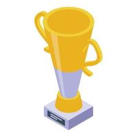 Gold cup icon isometric vector. Winner award vector