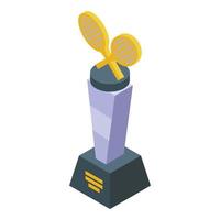 Tennis trophy icon isometric vector. Sport star vector