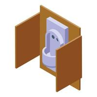 Wall wc icon isometric vector. Public restroom vector