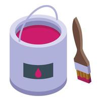 Paint bucket icon isometric vector. Worker engineer vector