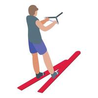 agua esquiador icono isométrica vector. personas deporte vector