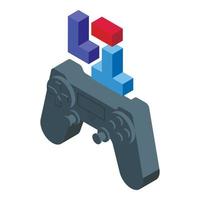 Game joystick icon isometric vector. Health disease vector