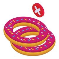 Donut icon isometric vector. Lifestyle disease vector