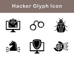 conjunto de iconos de vector de hacker