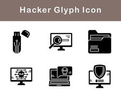 conjunto de iconos de vector de hacker