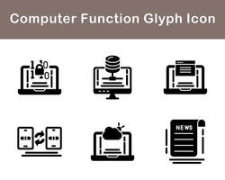 computadora función vector icono conjunto