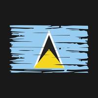 Saint Lucia Flag Brush vector