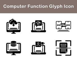 computadora función vector icono conjunto