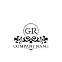 letter GR floral logo design. logo for women beauty salon massage cosmetic or spa brand vector