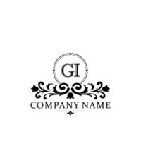 letter GI floral logo design. logo for women beauty salon massage cosmetic or spa brand vector