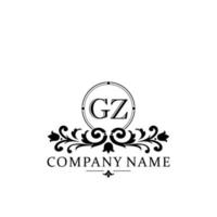 letter GZ floral logo design. logo for women beauty salon massage cosmetic or spa brand vector