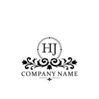 letter HJ floral logo design. logo for women beauty salon massage cosmetic or spa brand vector