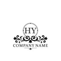 letter HY floral logo design. logo for women beauty salon massage cosmetic or spa brand vector