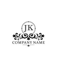 letter JK floral logo design. logo for women beauty salon massage cosmetic or spa brand vector