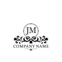 letter JM floral logo design. logo for women beauty salon massage cosmetic or spa brand vector