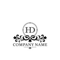 letra hd floral logo diseño. logo para mujer belleza salón masaje cosmético o spa marca vector