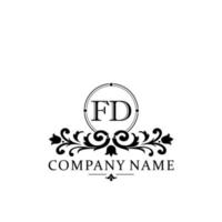 letter FD floral logo design. logo for women beauty salon massage cosmetic or spa brand vector