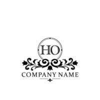 letter HO floral logo design. logo for women beauty salon massage cosmetic or spa brand vector