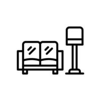 sofá icono con línea estilo vector