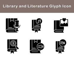 Library And Literature Vector Icon Set