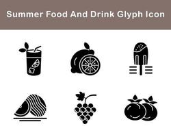 Summer Food And Drink Vector Icon Set