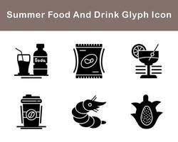 Summer Food And Drink Vector Icon Set