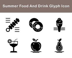 Summer Food And Drink Vector Icon Set