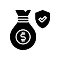 money insurance icon for your website, mobile, presentation, and logo design. vector