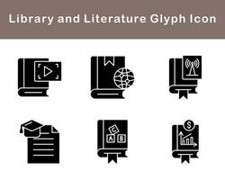 biblioteca y literatura vector icono conjunto