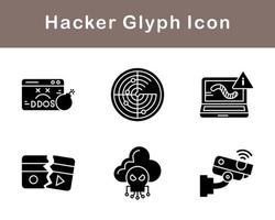 conjunto de iconos de vector de hacker