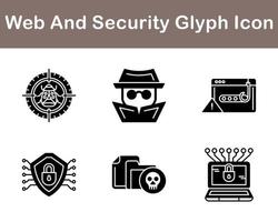 web y seguridad vector icono conjunto