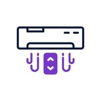 air conditioner icon with mix line and solid style vector